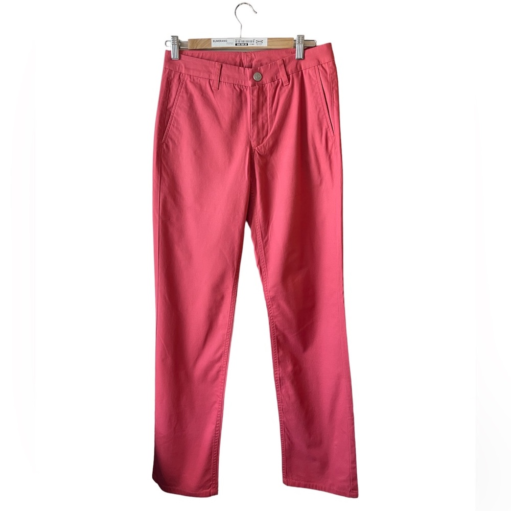 Bonobos Washed Chino Straight Fit Rich Coral Salmon Casual Pants Size 29/32